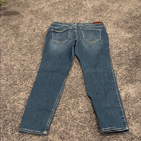 Hollister High-Rise Crop Super Skinny Classic Stretch Lace up Blue Jeans 9R EUC - Picture 6 of 8